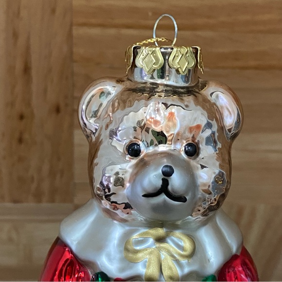 2002 Handblown Mercury Glass Bear Personalized Ornament - Picture 9 of 13